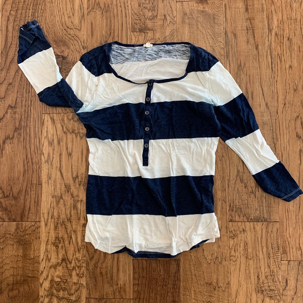 J. Crew 3/4 sleeve striped shirt